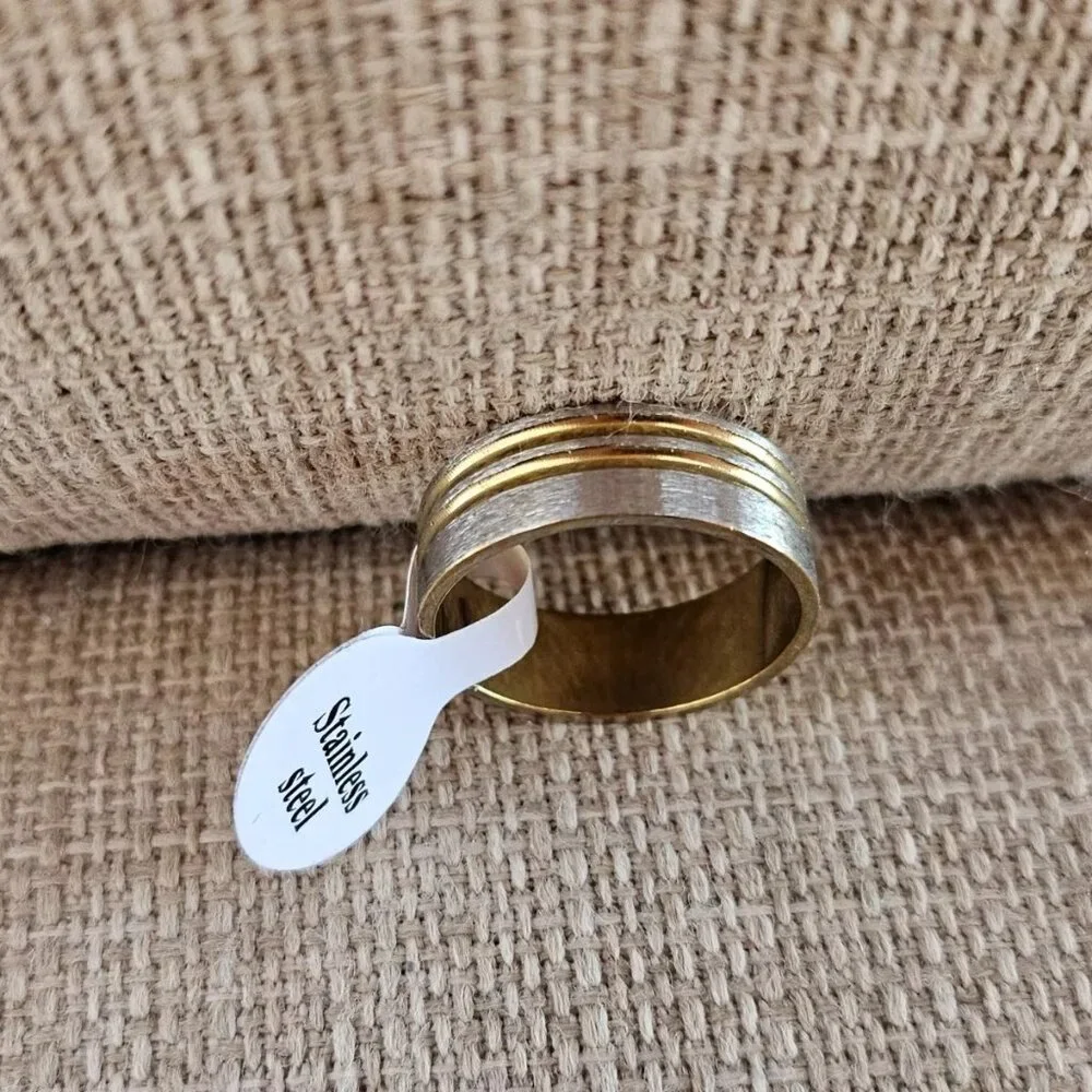 Fashion Ring Unisex Ring Band Silver Tone Fashion Jewlry Size 9 NWT - Picture 2 of 13